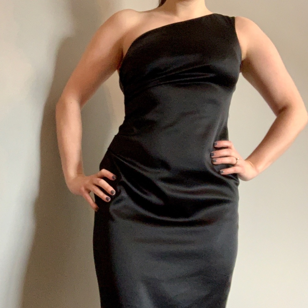 Calvin Klein one-shoulder cocktail dress